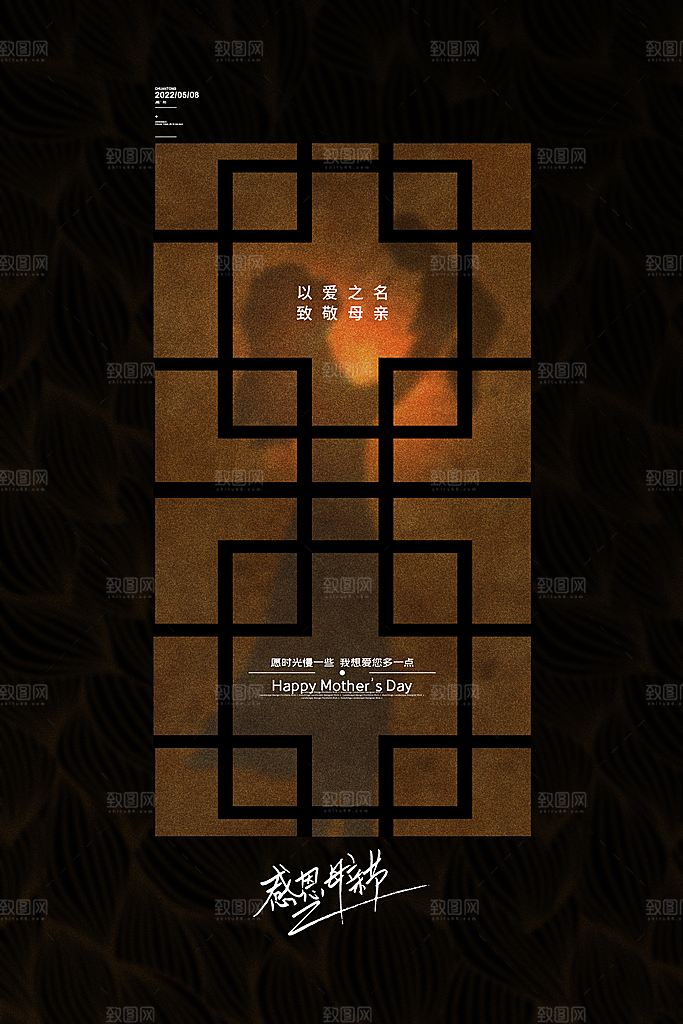 传统节日母亲节海报模版