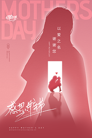 传统节日母亲节海报模版
