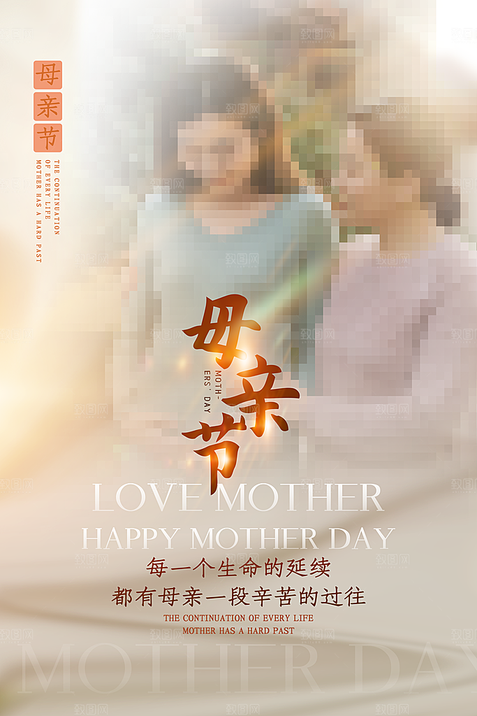 传统节日母亲节海报模版