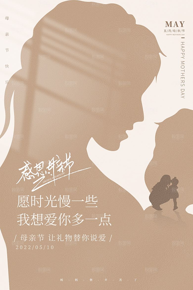传统节日母亲节海报模版