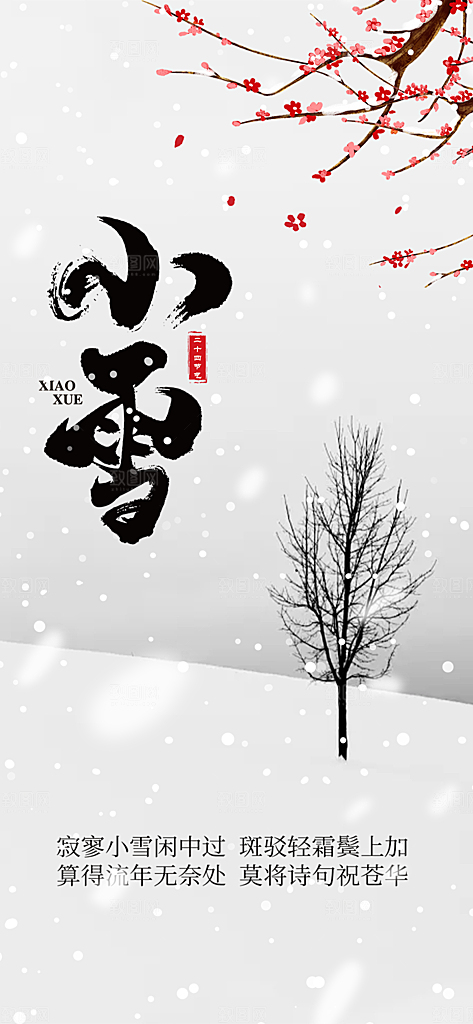 传统二十四节气小雪宣传活动海报