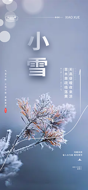 传统二十四节气小雪宣传活动海报