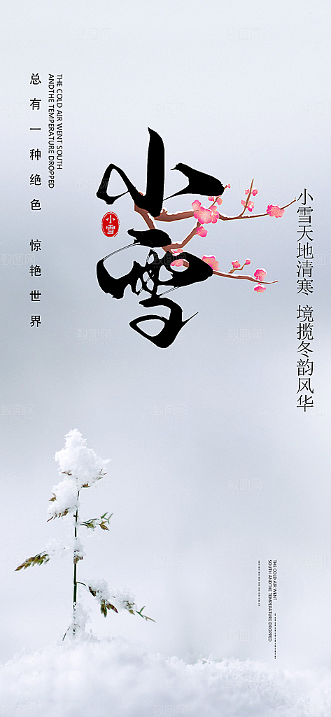 传统二十四节气小雪宣传活动海报