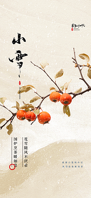 传统二十四节气小雪宣传活动海报