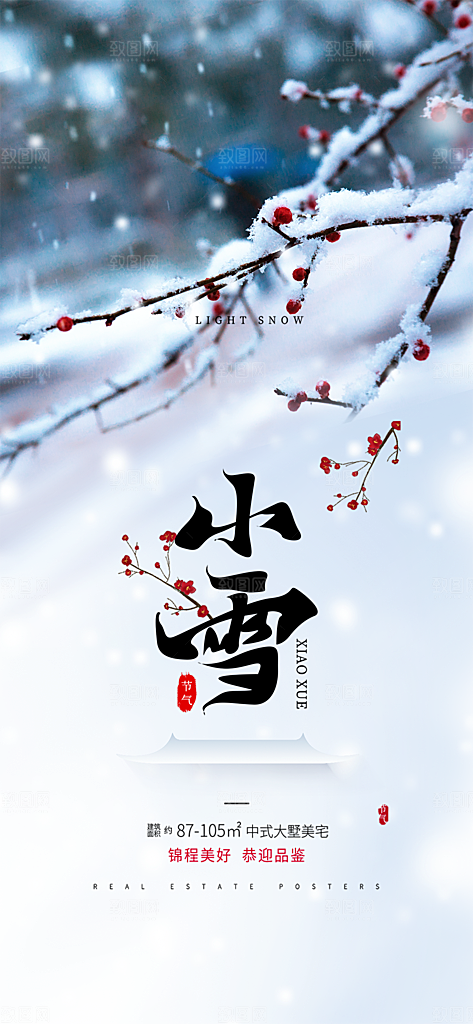 传统二十四节气小雪宣传活动海报