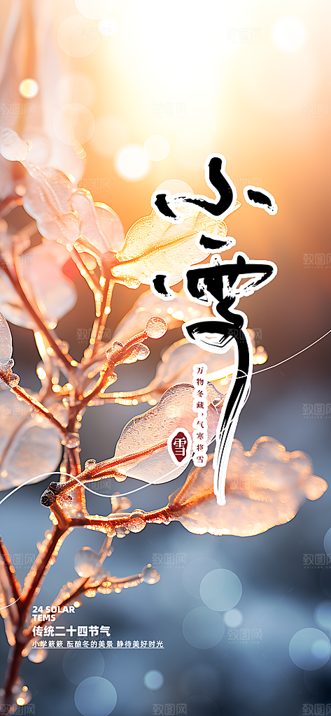 传统二十四节气小雪宣传活动海报