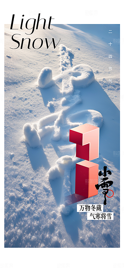 中国传统节气小雪简约海报