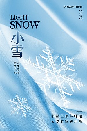 24统节气小雪简约海报