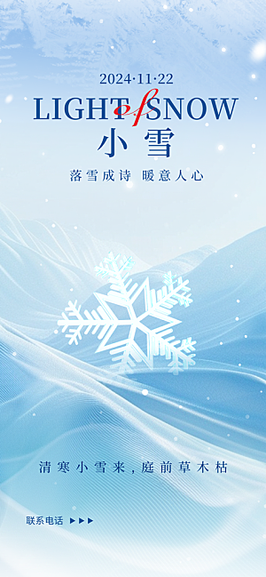 24统节气小雪简约海报