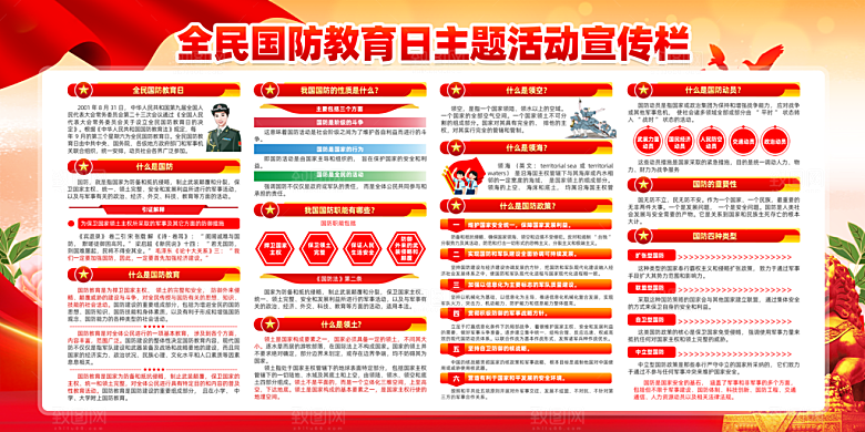 全民国防教育展板