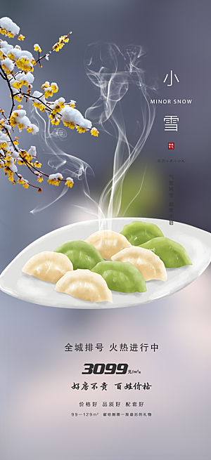 传统二十四节气小雪宣传活动海报