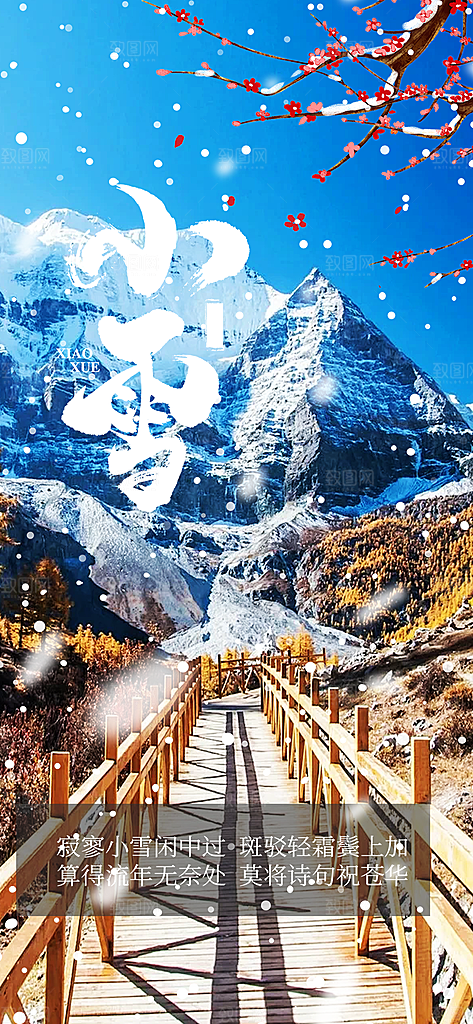 传统二十四节气小雪宣传活动海报