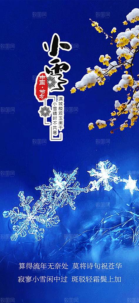 传统二十四节气小雪宣传活动海报