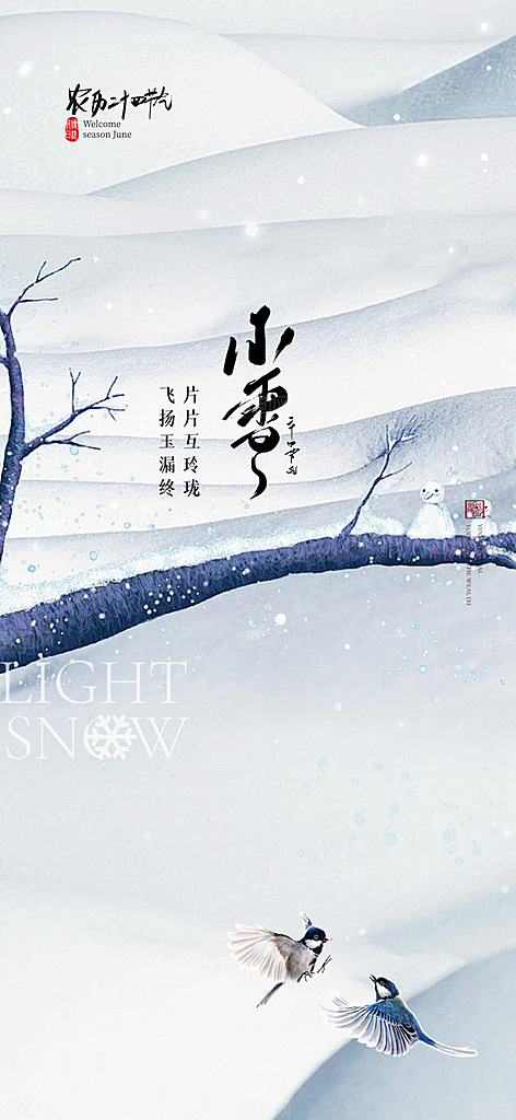 传统二十四节气小雪宣传活动海报