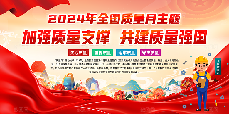 全国质量月展板设计
