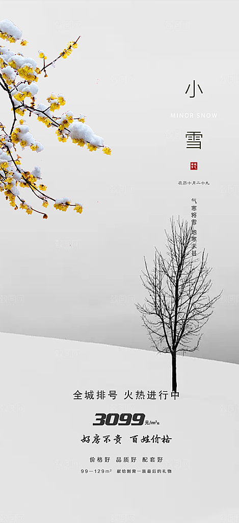 二十四节气小雪宣传活动海报
