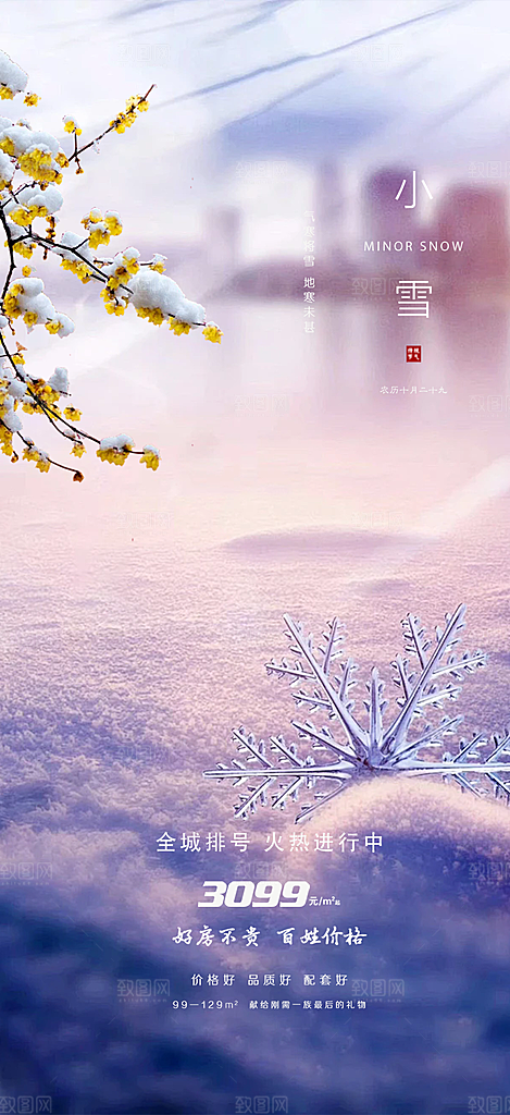 二十四节气小雪宣传活动海报