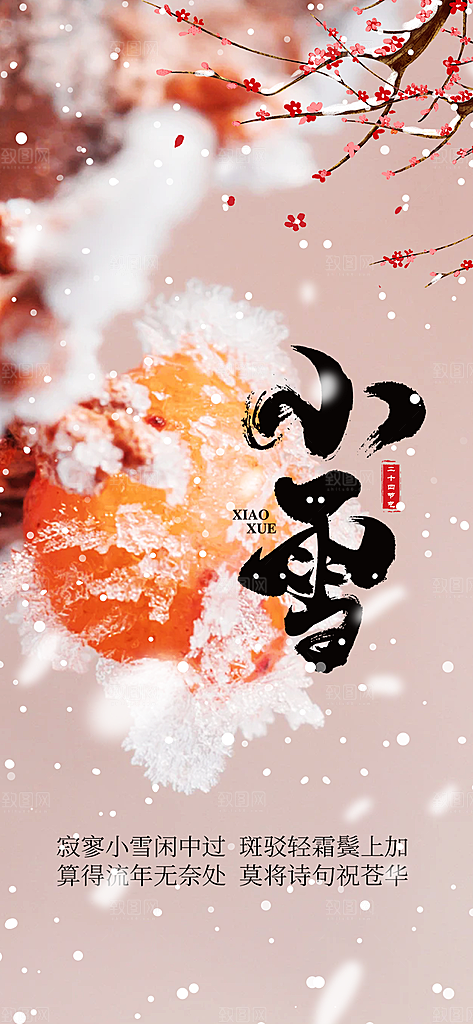 传统二十四节气小雪宣传活动海报
