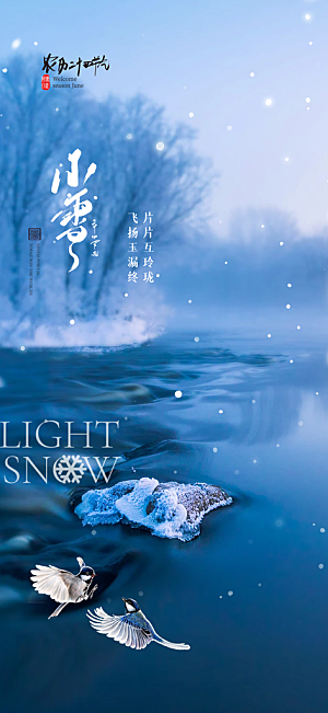 传统二十四节气小雪宣传活动海报