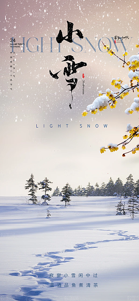 传统二十四节气小雪宣传活动海报