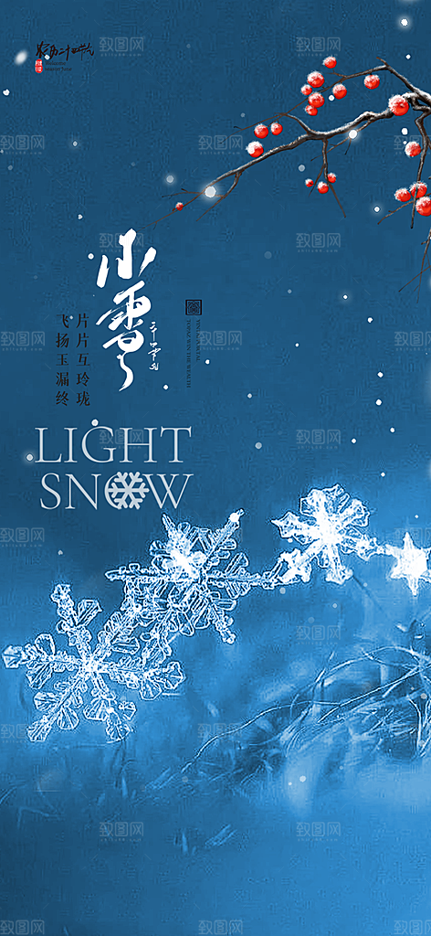 传统二十四节气小雪宣传活动海报