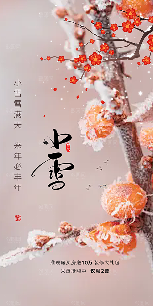 二十四节气小雪宣传活动海报