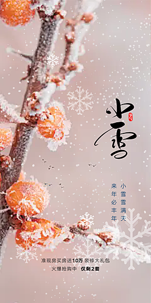 二十四节气小雪宣传活动海报