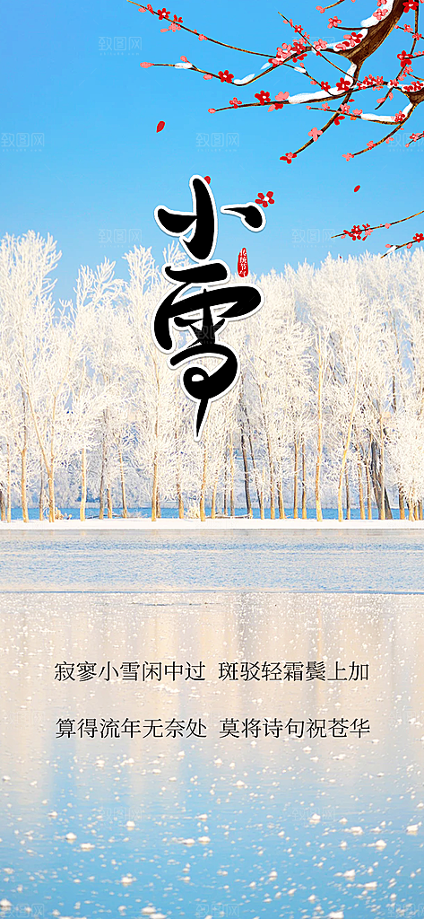 传统二十四节气小雪宣传活动海报