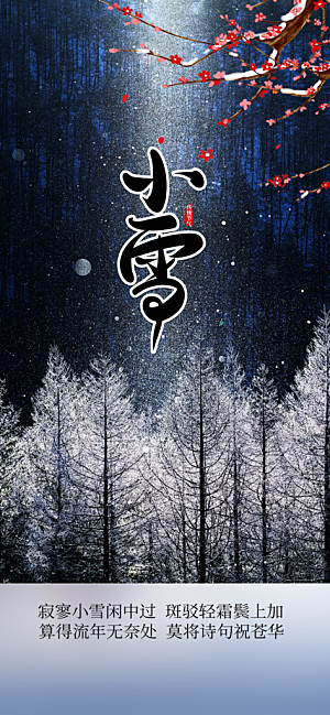 传统二十四节气小雪宣传活动海报