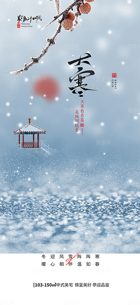 节气大寒宣传活动海报