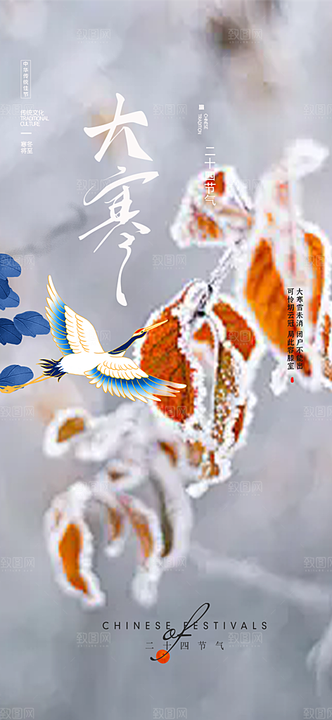二十四节气大寒宣传活动海报