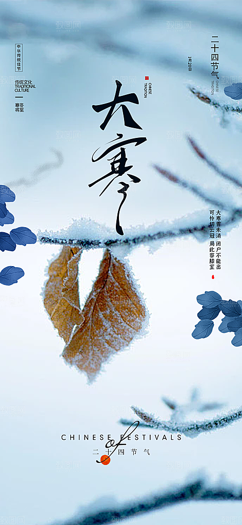 二十四节气大寒宣传活动海报