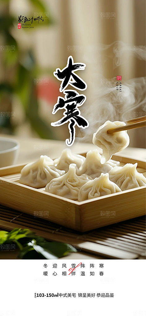 传统二十四节气大寒宣传活动海报