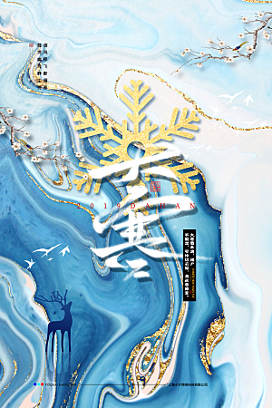 中国传统二十四节气大寒节气节日海报