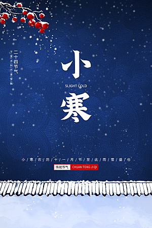 中国传统二十四节气小寒节气节日海报