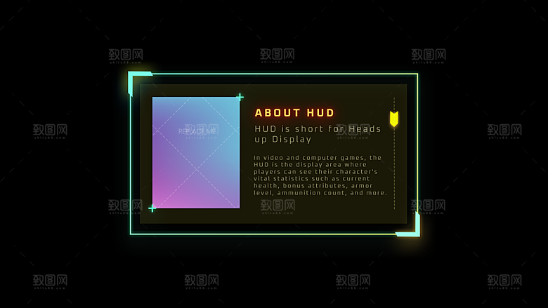 赛博朋克HUD科技边框