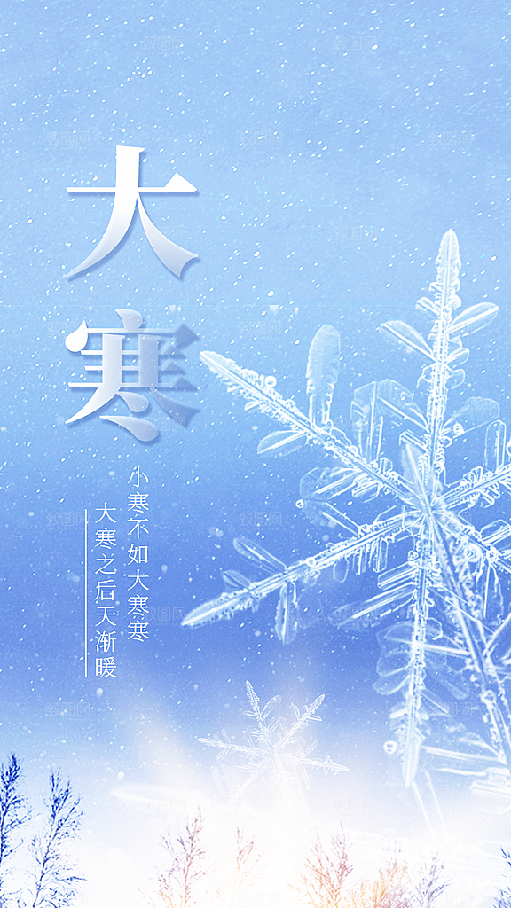 中国传统二十四节气大寒节气节日海报