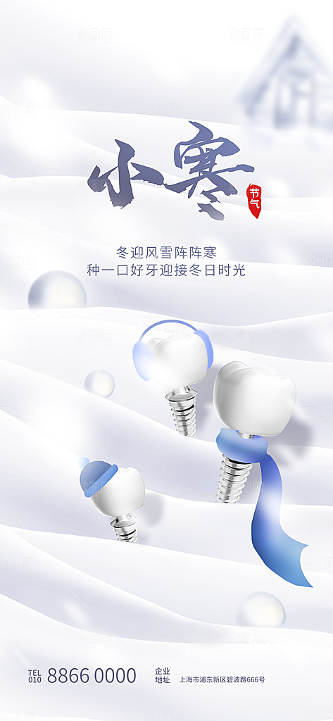 中国传统二十四节气小寒节气节日海报