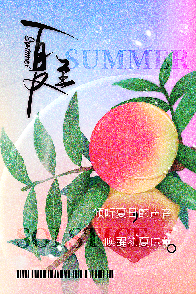 夏至节气简约大气海报