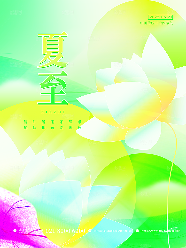 传统节气夏至海报模版