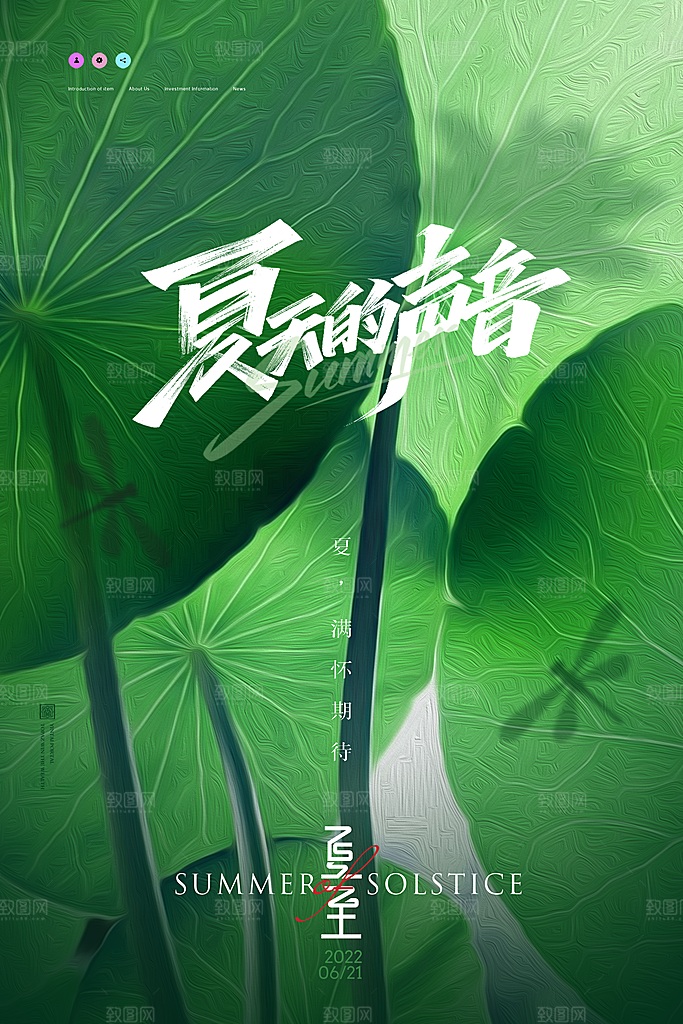 传统节气夏至海报模版