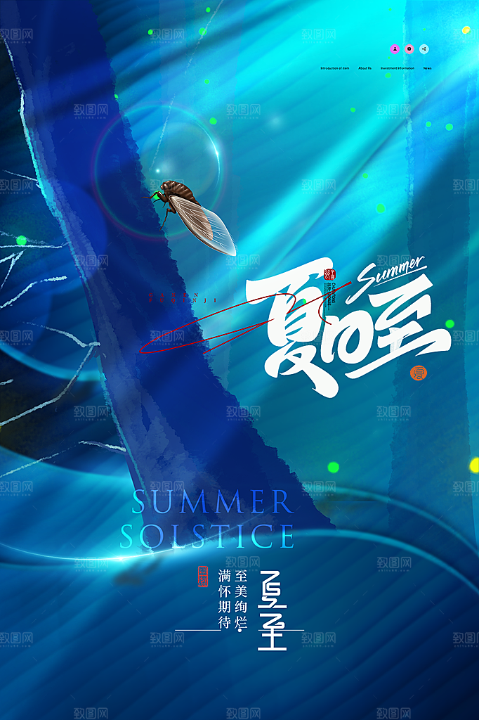 传统节气夏至海报模版
