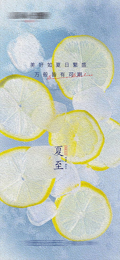 夏至节气简约大气海报