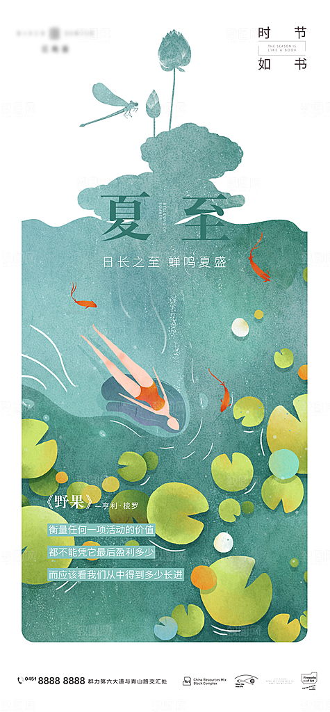 传统节气夏至海报模版