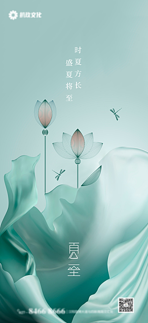 传统节气夏至海报模版