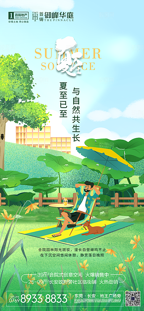 夏至节气简约大气海报