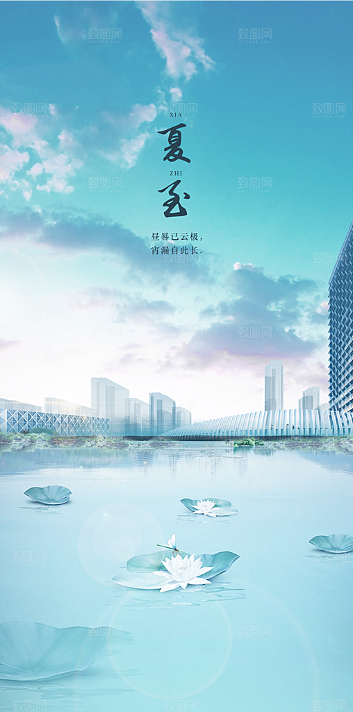 传统节气夏至海报模版