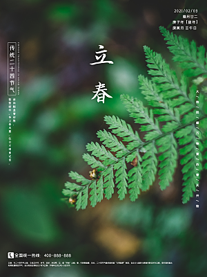 中国传统二十四节气立春节气宣传海报