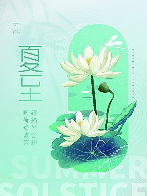 夏至节气简约大气海报