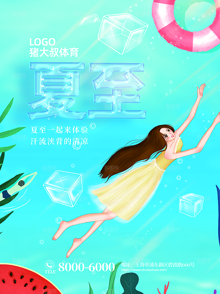传统节气夏至海报模版